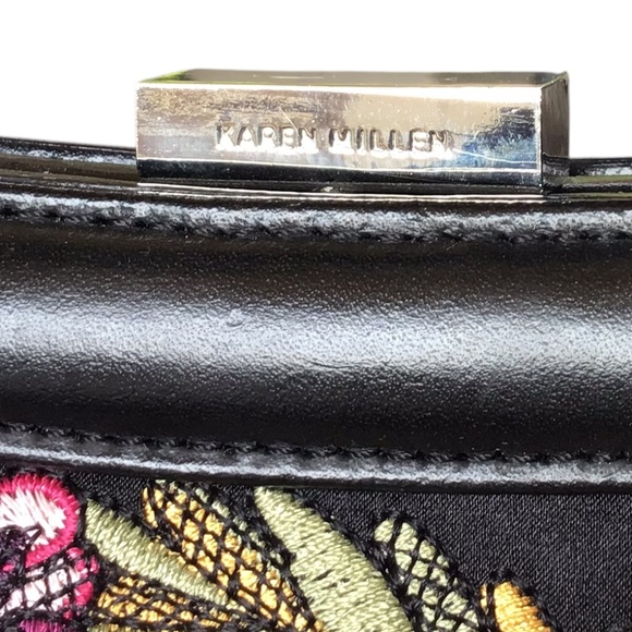 Karen Millen Black Silk Embroidered Bag - Picture 3 of 16
